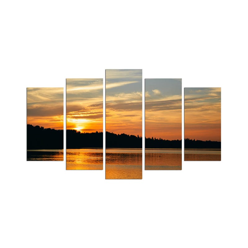 Dekorativ MDF-maling 5-Deler 20x60 cm - Flerfarget - Interiør - Maleri & posters - Lerretsbilder