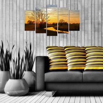 Dekorativ MDF-maling 5-Deler 20x60 cm - Flerfarget - Interiør - Maleri & posters - Lerretsbilder