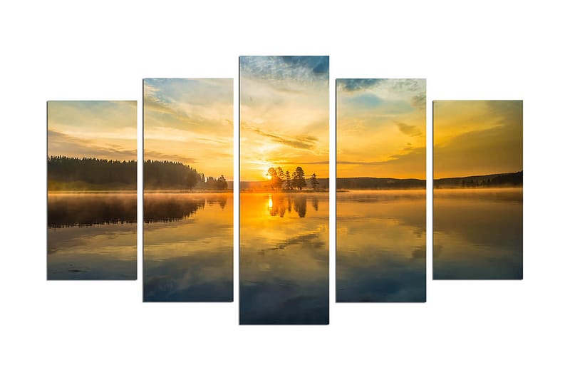 Dekorativ MDF-maling 5-Deler 20x60 cm - Flerfarget - Interiør - Maleri & posters - Lerretsbilder