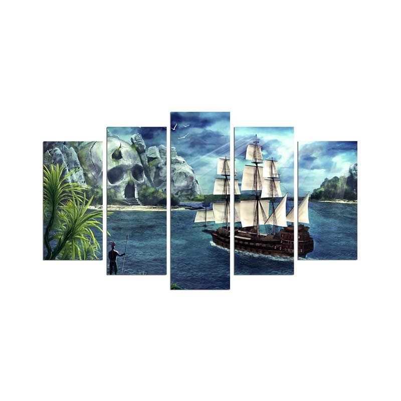 Dekorativ MDF-maling 5-Deler 20x60 cm - Flerfarget - Interiør - Maleri & posters - Lerretsbilder