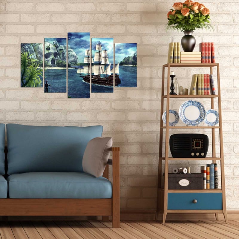 Dekorativ MDF-maling 5-Deler 20x60 cm - Flerfarget - Interiør - Maleri & posters - Lerretsbilder