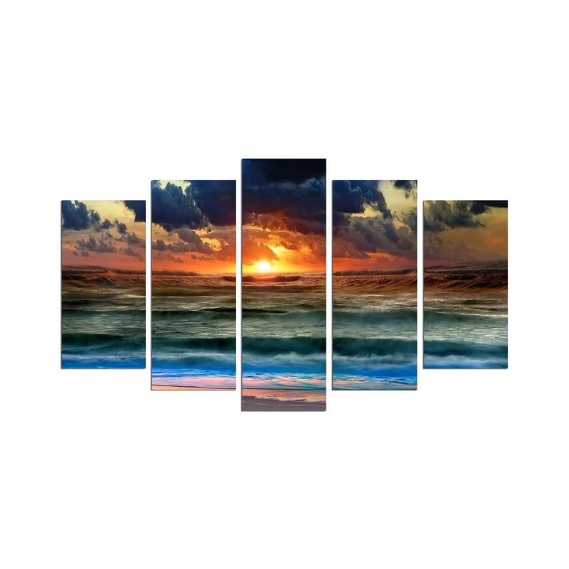 Dekorativ MDF-maling 5-Deler 20x60 cm - Flerfarget - Interiør - Maleri & posters - Lerretsbilder