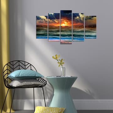 Dekorativ MDF-maling 5-Deler 20x60 cm - Flerfarget - Interiør - Maleri & posters - Lerretsbilder