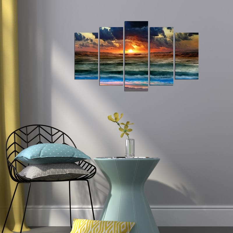 Dekorativ MDF-maling 5-Deler 20x60 cm - Flerfarget - Interiør - Maleri & posters - Lerretsbilder