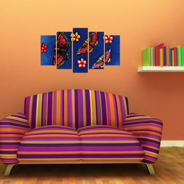 Dekorativ MDF-maling 5-Deler 20x60 cm - Flerfarget - Interiør - Maleri & posters - Lerretsbilder