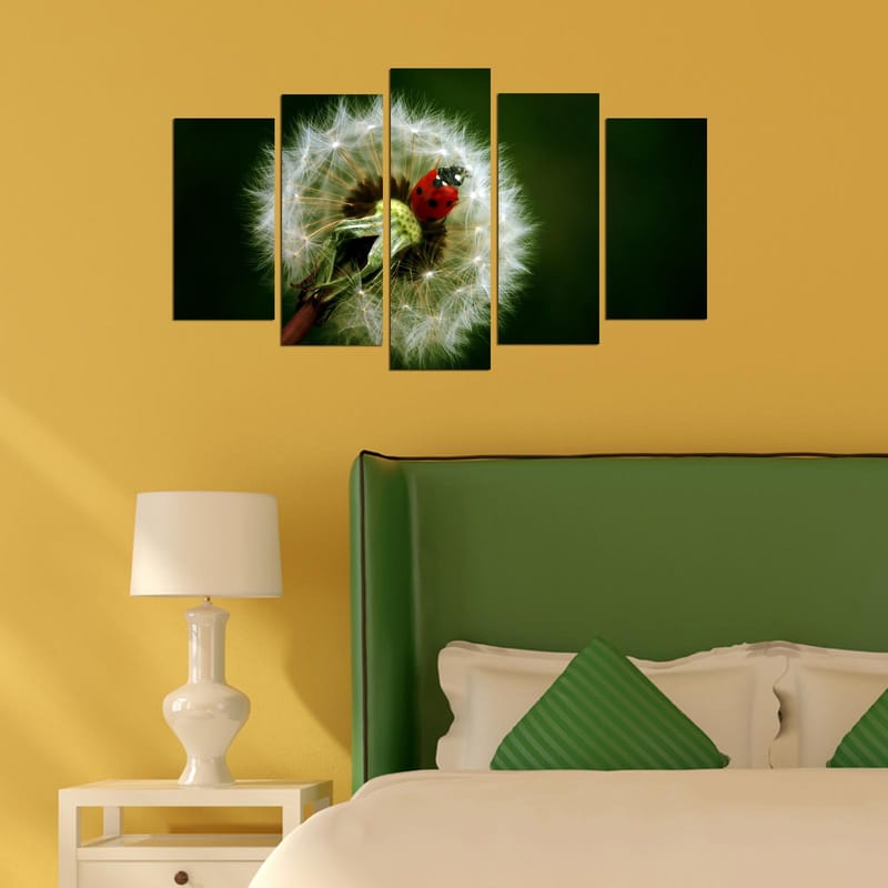 Dekorativ MDF-maling 5-Deler 20x60 cm - Flerfarget - Interiør - Maleri & posters - Lerretsbilder