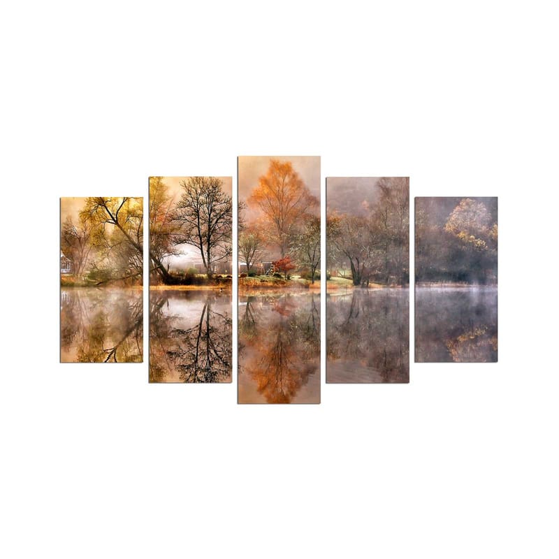 Dekorativ MDF-maling 5-Deler 20x60 cm - Flerfarget - Interiør - Maleri & posters - Lerretsbilder