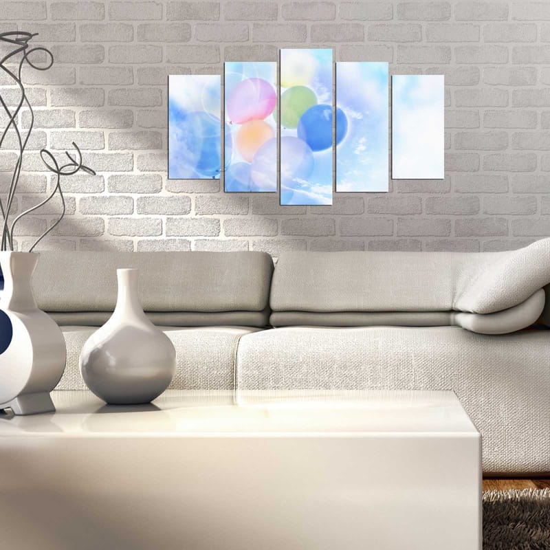 Dekorativ MDF-maling 5-Deler 20x60 cm - Flerfarget - Interiør - Maleri & posters - Lerretsbilder