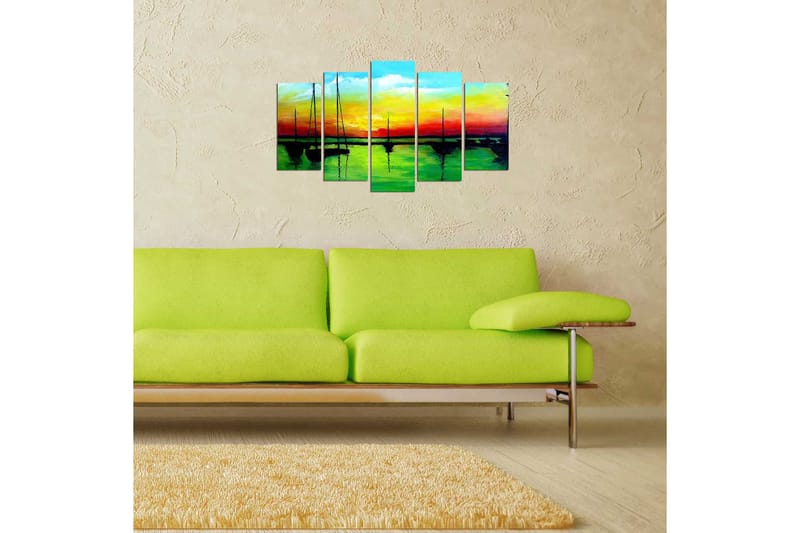 Dekorativ MDF-maling 5-Deler 20x60 cm - Flerfarget - Interiør - Maleri & posters - Lerretsbilder