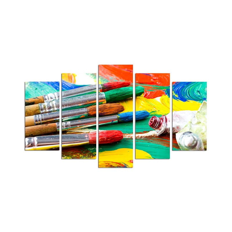 Dekorativ MDF-maling 5-Deler 20x60 cm - Flerfarget - Interiør - Maleri & posters - Lerretsbilder