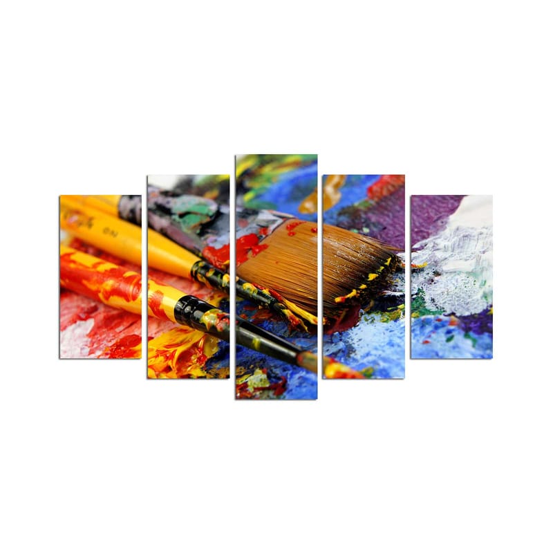 Dekorativ MDF-maling 5-Deler 20x60 cm - Flerfarget - Interiør - Maleri & posters - Lerretsbilder