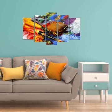 Dekorativ MDF-maling 5-Deler 20x60 cm - Flerfarget - Interiør - Maleri & posters - Lerretsbilder