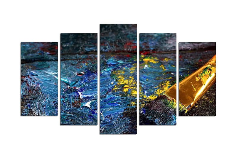 Dekorativ MDF-maling 5-Deler 20x60 cm - Flerfarget - Interiør - Maleri & posters - Lerretsbilder