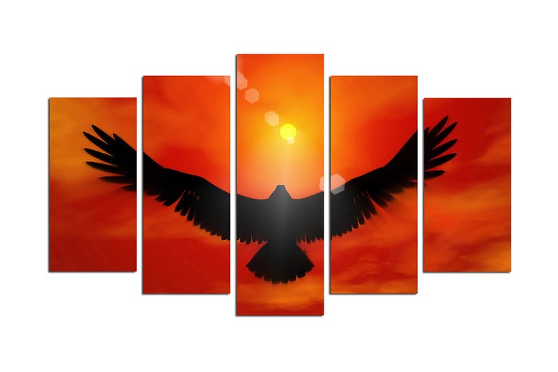 Dekorativ MDF-maling 5-Deler 20x60 cm - Flerfarget - Interiør - Maleri & posters - Lerretsbilder