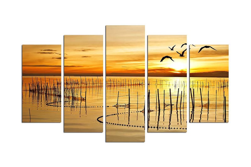 Dekorativ MDF-maling 5-Deler 20x60 cm - Flerfarget - Interiør - Maleri & posters - Lerretsbilder