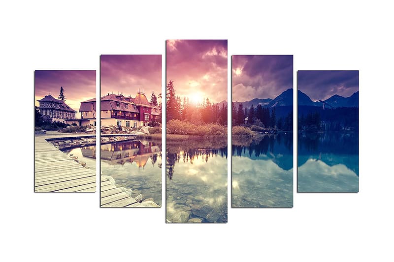 Dekorativ MDF-maling 5-Deler 20x60 cm - Flerfarget - Interiør - Maleri & posters - Lerretsbilder