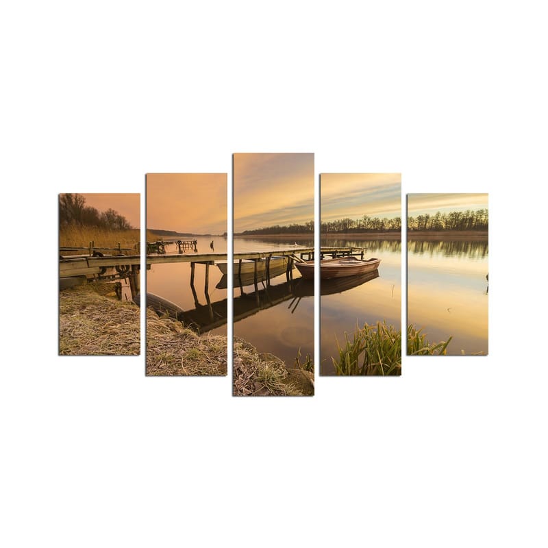 Dekorativ MDF-maling 5-Deler 20x60 cm - Flerfarget - Interiør - Maleri & posters - Lerretsbilder