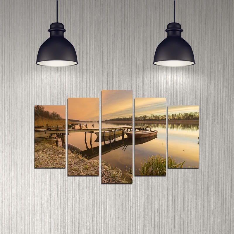 Dekorativ MDF-maling 5-Deler 20x60 cm - Flerfarget - Interiør - Maleri & posters - Lerretsbilder