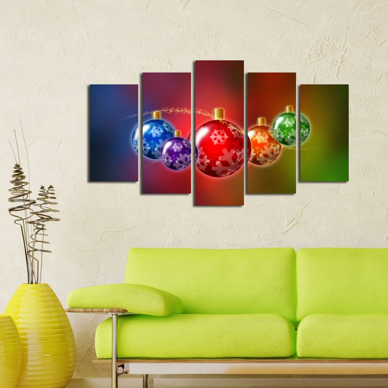 Dekorativ MDF-maling 5-Deler 20x60 cm - Flerfarget - Interiør - Maleri & posters - Lerretsbilder
