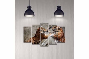 Dekorativ MDF-maling 5-Deler 20x60 cm - Flerfarget - Interiør - Maleri & posters - Lerretsbilder