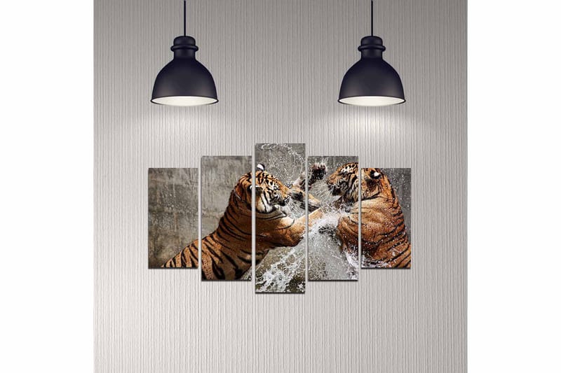 Dekorativ MDF-maling 5-Deler 20x60 cm - Flerfarget - Interiør - Maleri & posters - Lerretsbilder