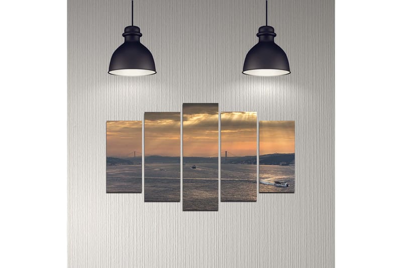 Dekorativ MDF-maling 5-Deler 20x60 cm - Flerfarget - Interiør - Maleri & posters - Lerretsbilder