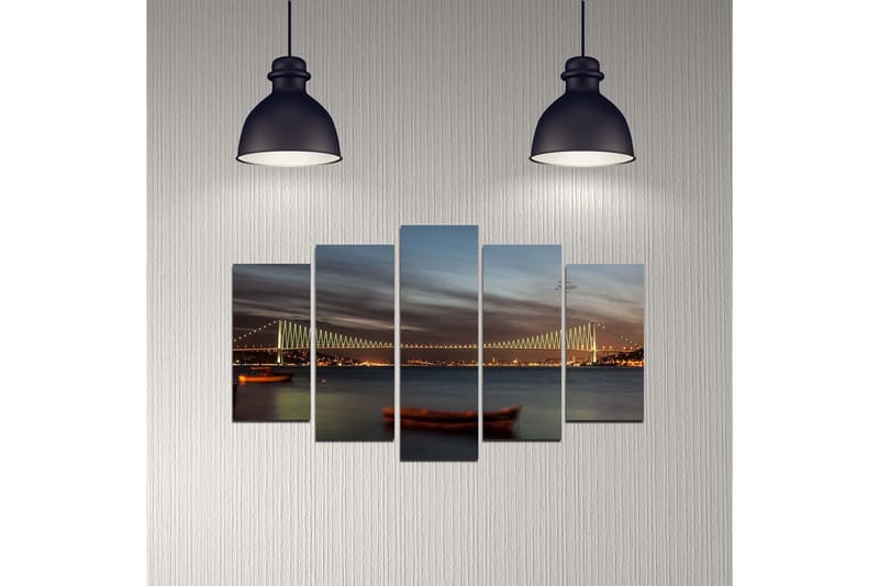 Dekorativ MDF-maling 5-Deler 20x60 cm - Flerfarget - Interiør - Maleri & posters - Lerretsbilder