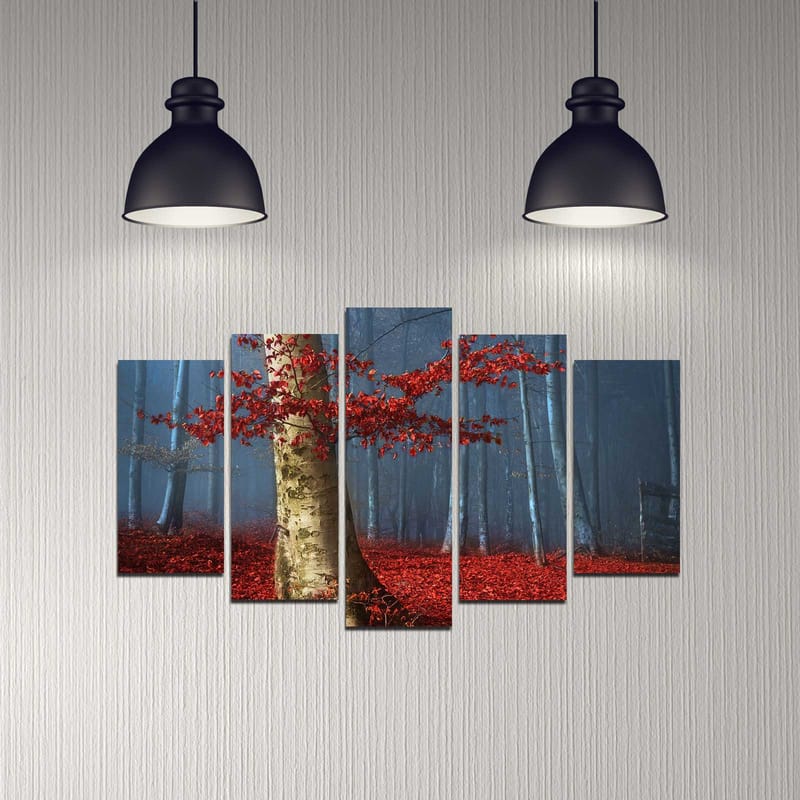 Dekorativ MDF-maling 5-Deler 20x60 cm - Flerfarget - Interiør - Maleri & posters - Lerretsbilder