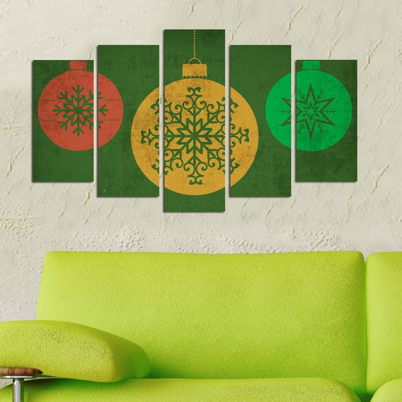 Dekorativ MDF-maling 5-Deler 20x60 cm - Flerfarget - Interiør - Maleri & posters - Lerretsbilder