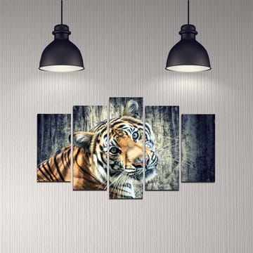Dekorativ MDF-maling 5-Deler 20x60 cm - Flerfarget - Interiør - Maleri & posters - Lerretsbilder