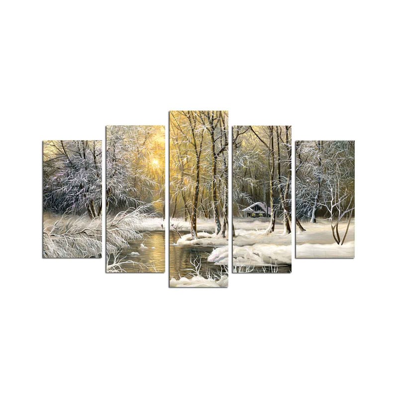 Dekorativ MDF-maling 5-Deler 20x60 cm - Flerfarget - Interiør - Maleri & posters - Lerretsbilder