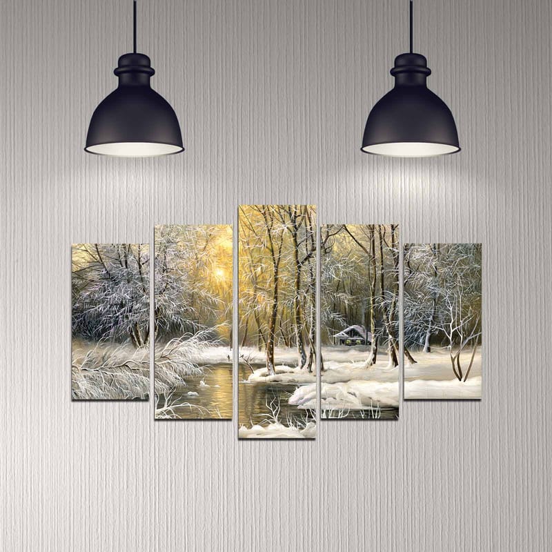 Dekorativ MDF-maling 5-Deler 20x60 cm - Flerfarget - Interiør - Maleri & posters - Lerretsbilder