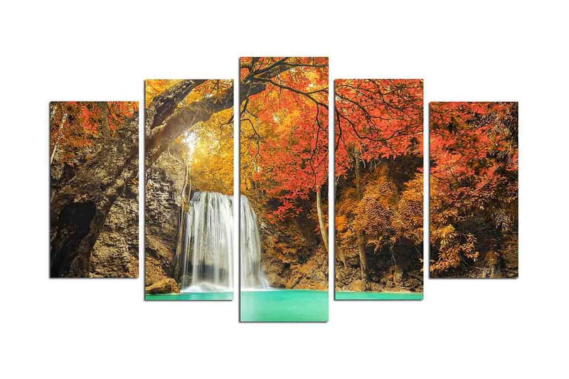 Dekorativ MDF-maling 5-Deler 20x60 cm - Flerfarget - Interiør - Maleri & posters - Lerretsbilder