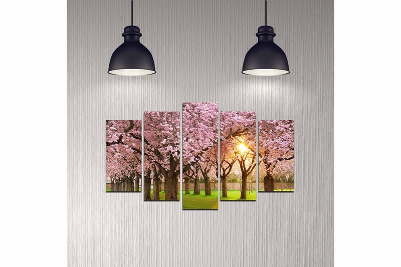 Dekorativ MDF-maling 5-Deler 20x60 cm - Flerfarget - Interiør - Maleri & posters - Lerretsbilder