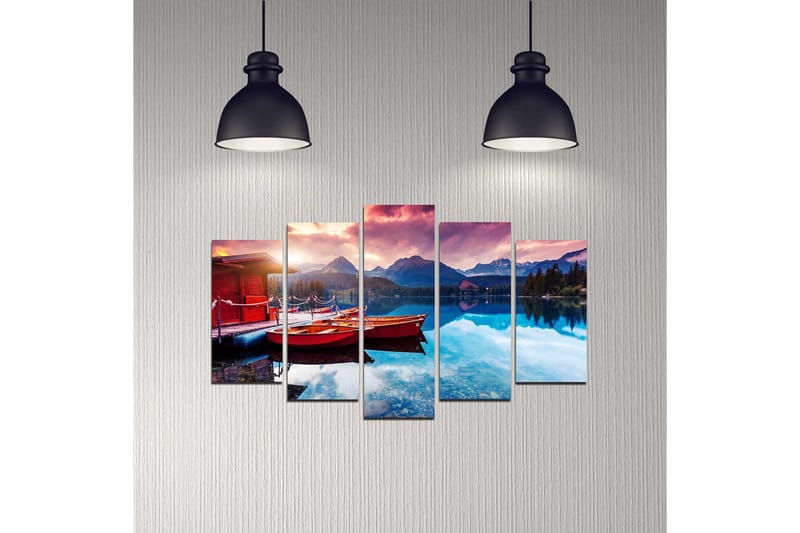 Dekorativ MDF-maling 5-Deler 20x60 cm - Flerfarget - Interiør - Maleri & posters - Lerretsbilder
