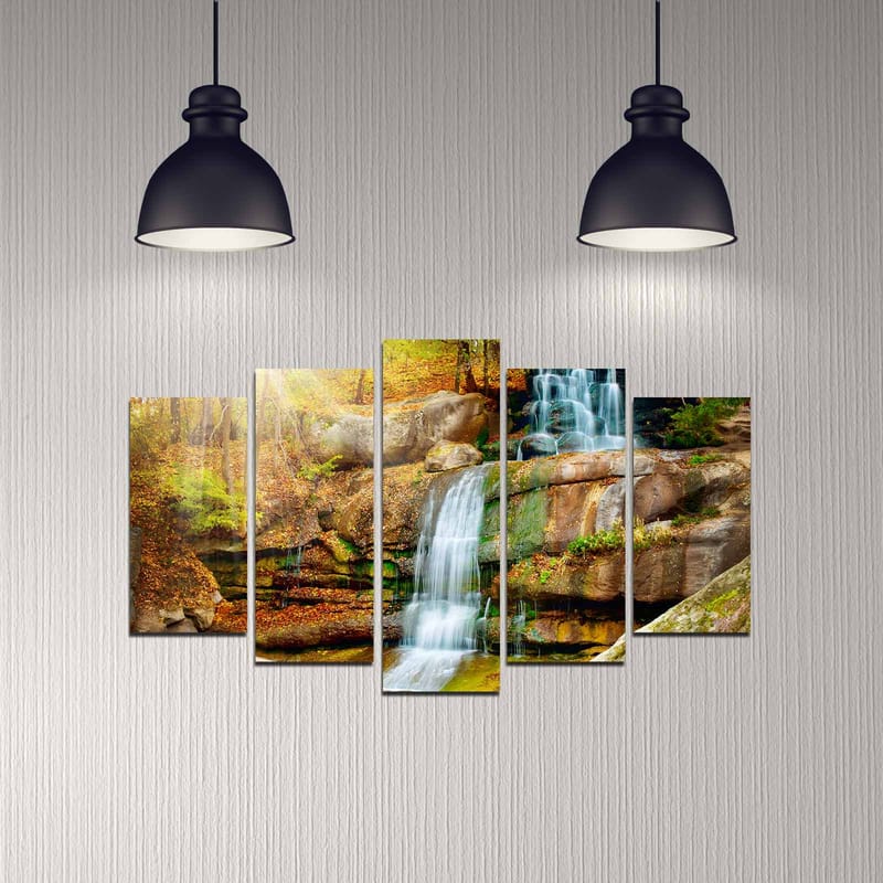 Dekorativ MDF-maling 5-Deler 20x60 cm - Flerfarget - Interiør - Maleri & posters - Lerretsbilder