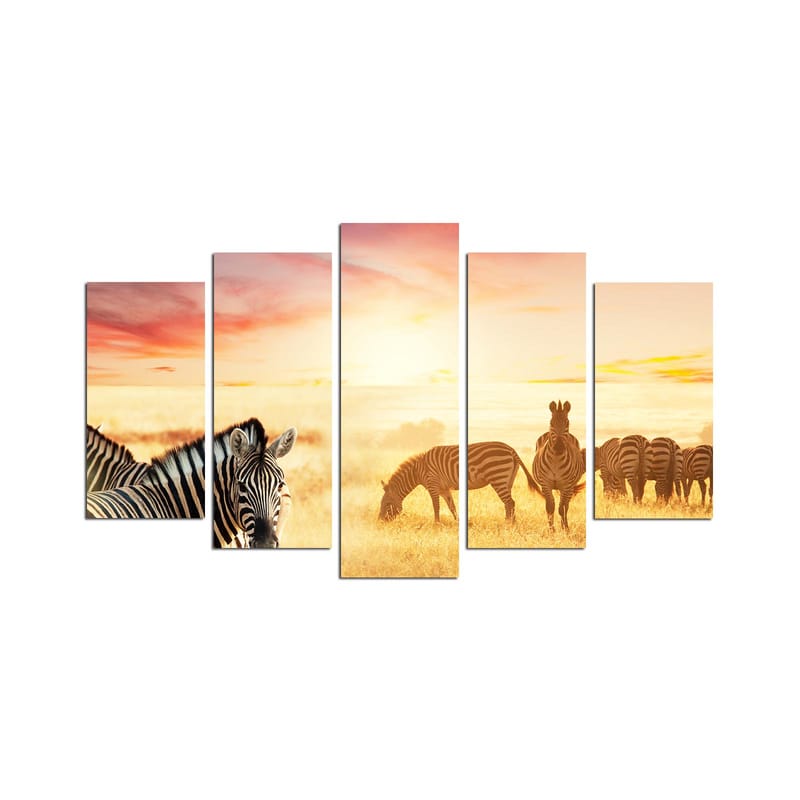 Dekorativ MDF-maling 5-Deler 20x60 cm - Flerfarget - Interiør - Maleri & posters - Lerretsbilder