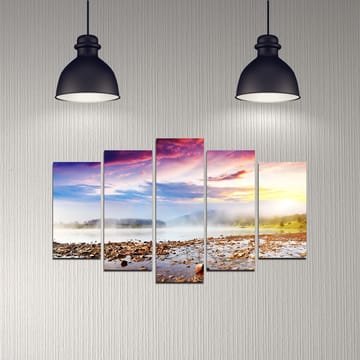 Dekorativ MDF-maling 5-Deler 20x60 cm - Flerfarget - Interiør - Maleri & posters - Lerretsbilder