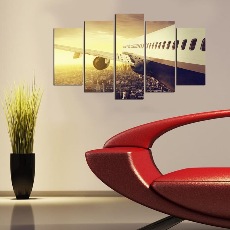 Dekorativ MDF-maling 5-Deler 20x60 cm - Flerfarget - Interiør - Maleri & posters - Lerretsbilder
