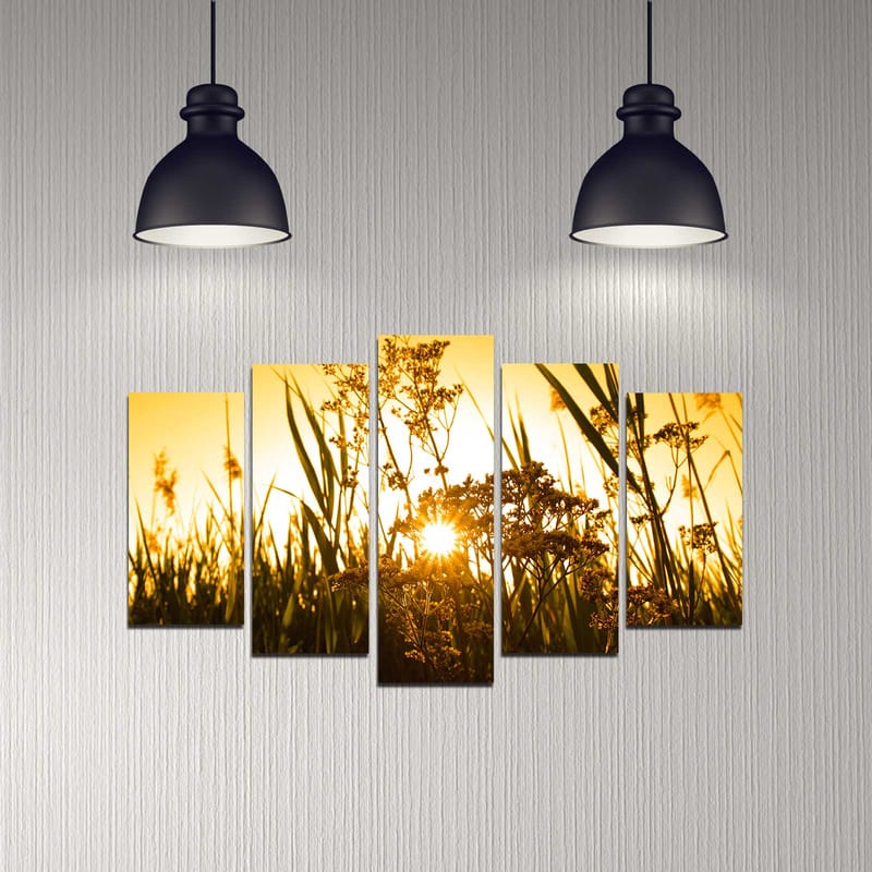 Dekorativ MDF-maling 5-Deler 20x60 cm - Flerfarget - Interiør - Maleri & posters - Lerretsbilder