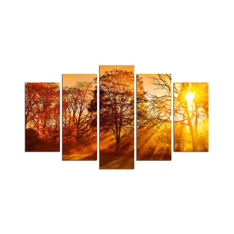 Dekorativ MDF-maling 5-Deler 20x60 cm - Flerfarget - Interiør - Maleri & posters - Lerretsbilder