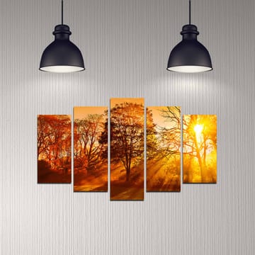 Dekorativ MDF-maling 5-Deler 20x60 cm - Flerfarget - Interiør - Maleri & posters - Lerretsbilder