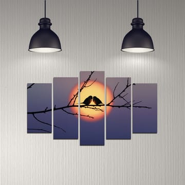 Dekorativ MDF-maling 5-Deler 20x60 cm - Flerfarget - Interiør - Maleri & posters - Lerretsbilder