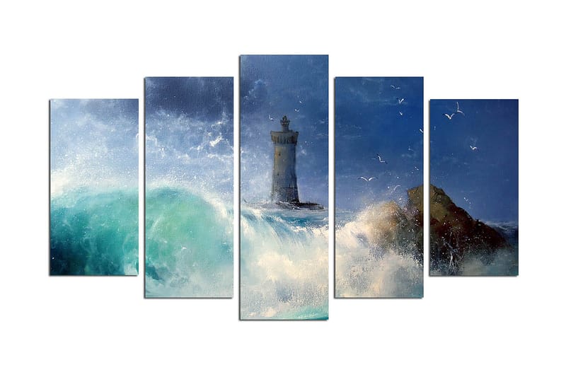 Dekorativ MDF-maling 5-Deler 20x60 cm - Flerfarget - Interiør - Maleri & posters - Lerretsbilder