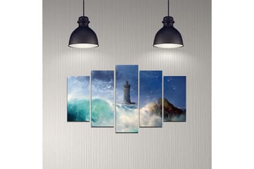 Dekorativ MDF-maling 5-Deler 20x60 cm - Flerfarget - Interiør - Maleri & posters - Lerretsbilder