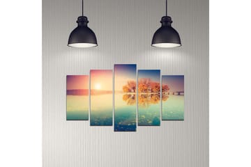 Dekorativ MDF-maling 5-Deler 20x60 cm - Flerfarget - Interiør - Maleri & posters - Lerretsbilder