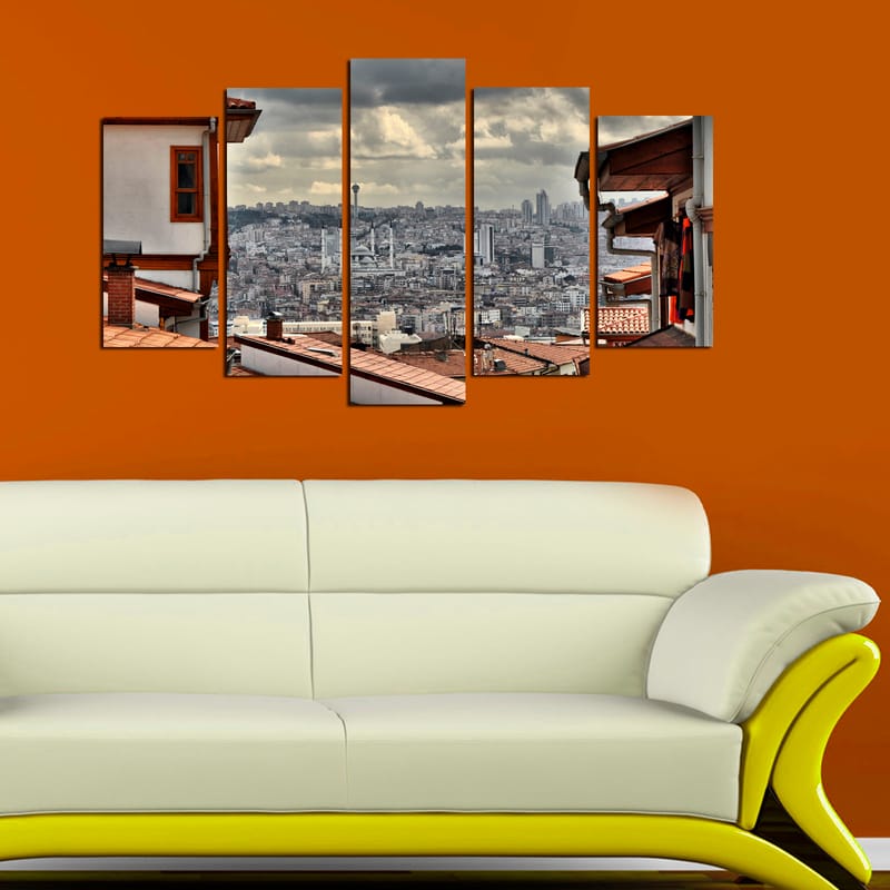 Dekorativ MDF-maling 5-Deler 20x60 cm - Flerfarget - Interiør - Maleri & posters - Lerretsbilder