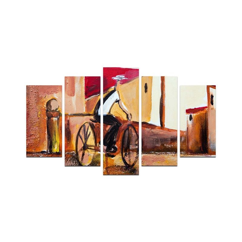 Dekorativ MDF-maling 5-Deler 20x60 cm - Flerfarget - Interiør - Maleri & posters - Lerretsbilder