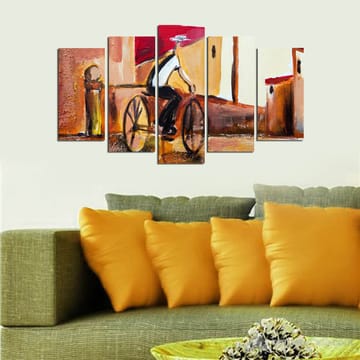 Dekorativ MDF-maling 5-Deler 20x60 cm - Flerfarget - Interiør - Maleri & posters - Lerretsbilder
