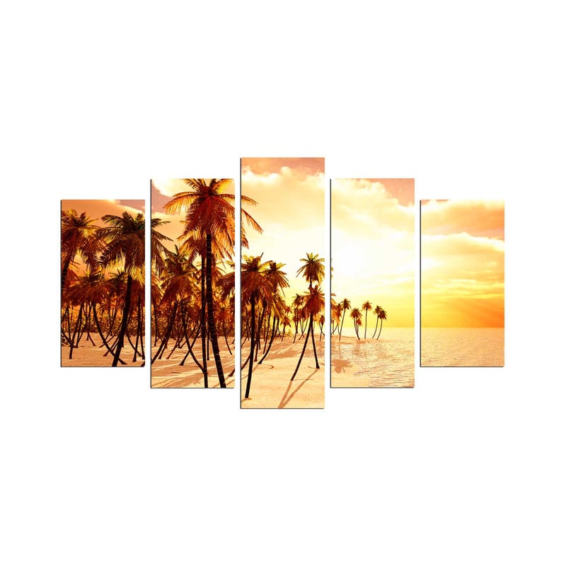 Dekorativ MDF-maling 5-Deler 20x60 cm - Flerfarget - Interiør - Maleri & posters - Lerretsbilder